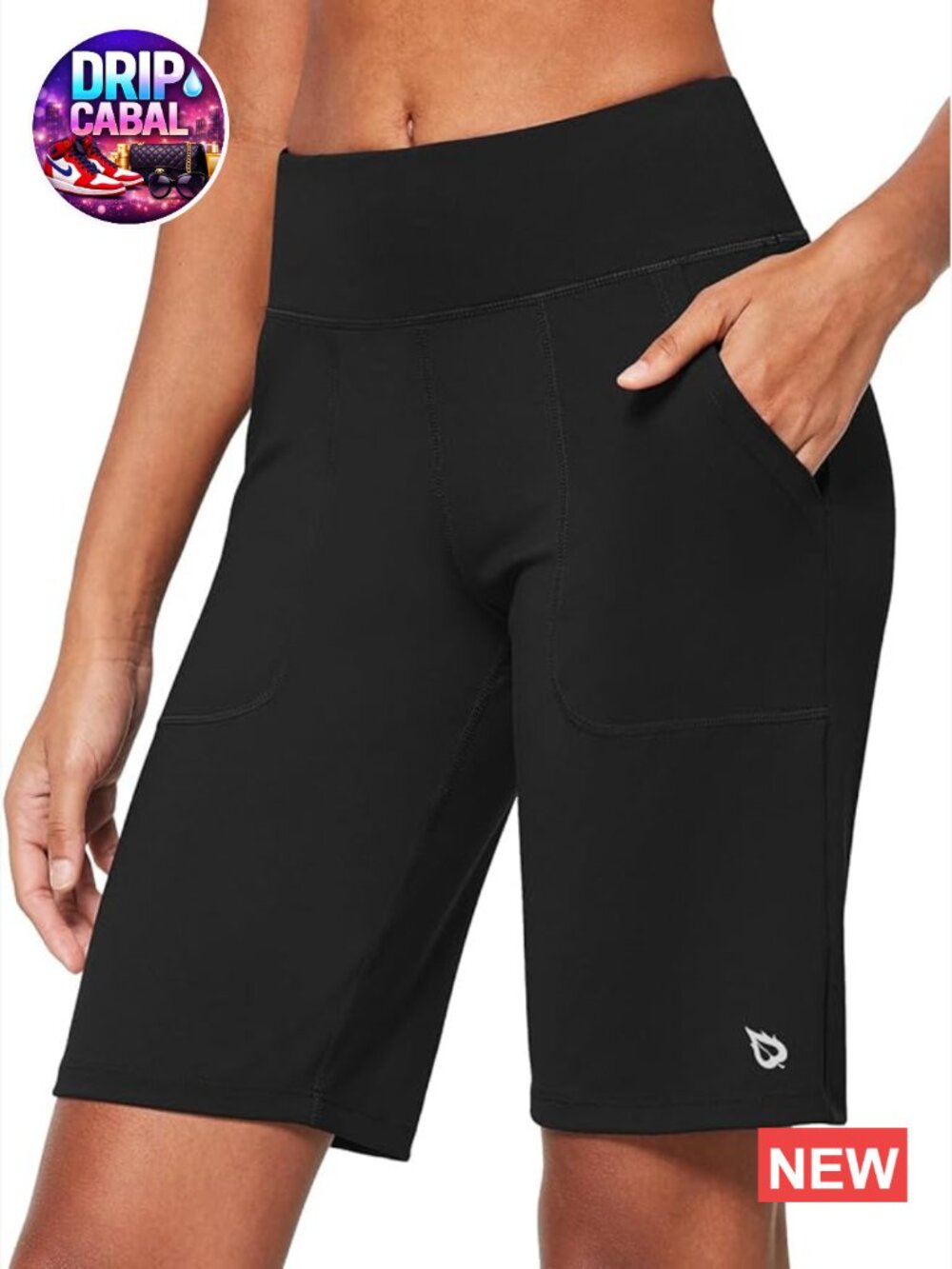 Women's Bermuda Long Shorts 10" Inseam High Rise Athletic Shorts with Pockets